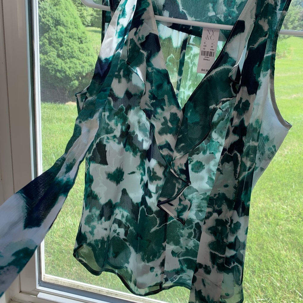 New York and Company Sheer Blouse Tank